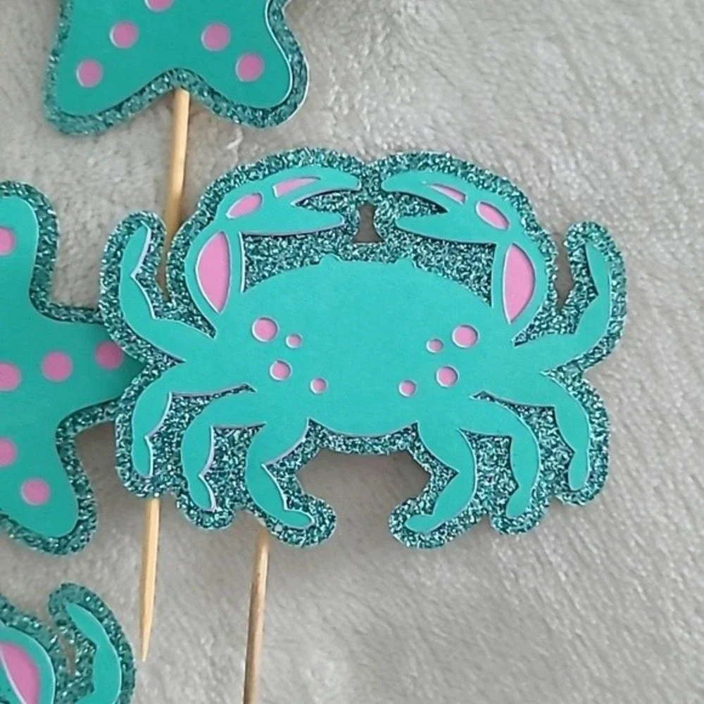 Mermaid theme cupcake toppers